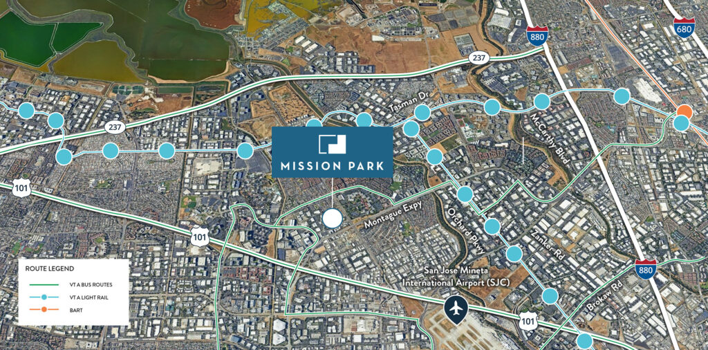Transportation map for North San Jose